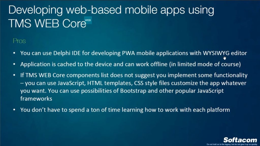 developing cross-platfrom mobile app using tms web core 2