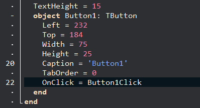 Button1Click in DFM source