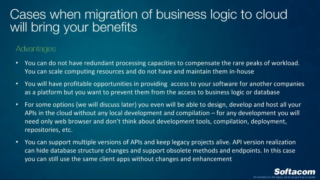 Cases when migration of business logic to cloud will bring your benefits