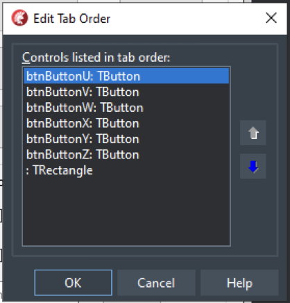 All controls on a parent controls are listed in order if their Tab Order